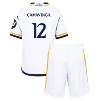 Real Madrid Eduardo Camavinga #12 Replica Home Minikit 2023-24 Short Sleeve (+ pants)